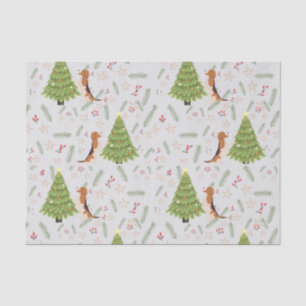 Weihnachtsbäume & Beagle Hundsmuster Seidenpapier