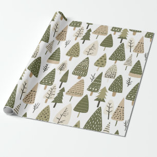 Weihnachtsbäume braun und grün geschenkpapier