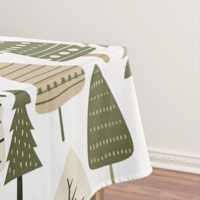 Weihnachtsbäume braun und grün tischdecke (Beispiel)