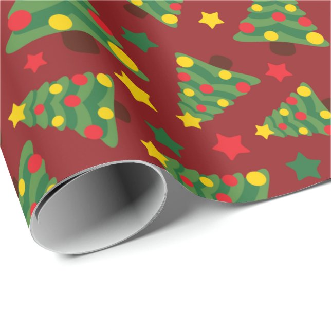 Weihnachtsbäume, die mit einem goldenen Stern gesc Geschenkpapier (Rolleneckpunkt)