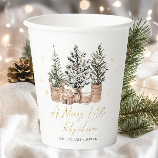 Weihnachtsbäume eine lustige kleine Babydusche Pappbecher