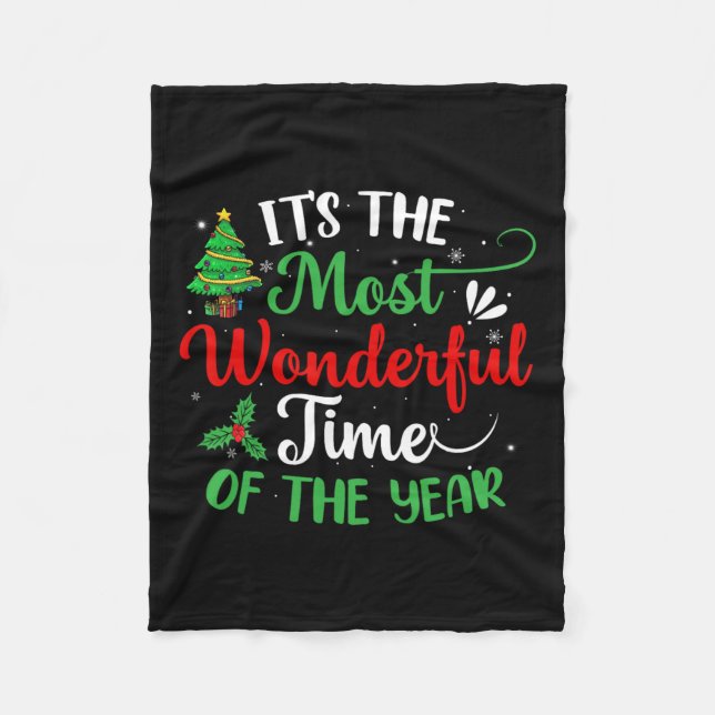 Weihnachtsbäume Es ist die wunderbarste Zeit der Fleecedecke (Vorderseite)