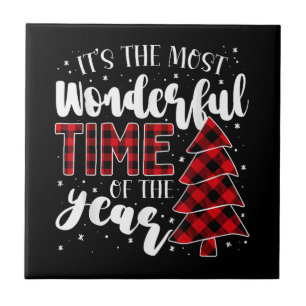 Weihnachtsbäume Es ist die wunderbarste Zeit der W Fliese