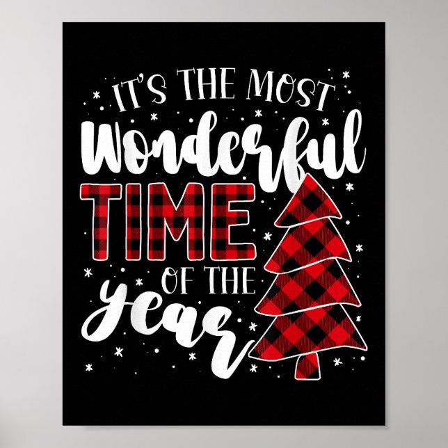 Weihnachtsbäume Es ist die wunderbarste Zeit der W Poster (Vorne)