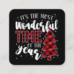 Weihnachtsbäume Es ist die wunderbarste Zeit der W Quadratische Visitenkarte