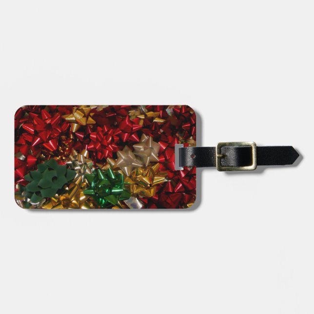 Weihnachtsbäume farbenfroher Feiertag Gepäckanhänger (Vorderseite horizontal)
