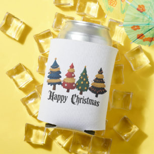Weihnachtsbäume Feiertag Frohe Weihnachten Grunge Dosenkühler