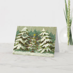 Weihnachtsbäume Feiertagskarte