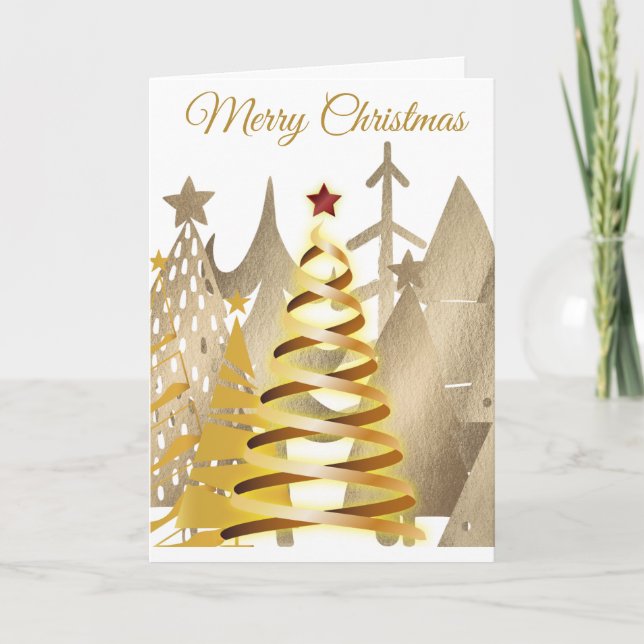 Weihnachtsbäume Feiertagskarte (Vorderseite)