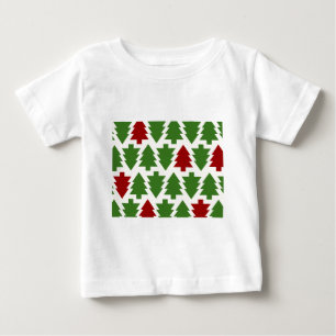 Weihnachtsbäume-Feiertagsmuster Baby T-shirt