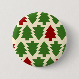 Weihnachtsbäume-Feiertagsmuster Button