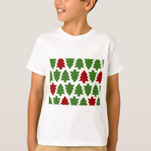 Weihnachtsbäume Feiertagsmuster T-Shirt