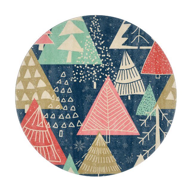 Weihnachtsbäume Festliche nahtlose Illustration. Schneidebrett (Vorderseite)