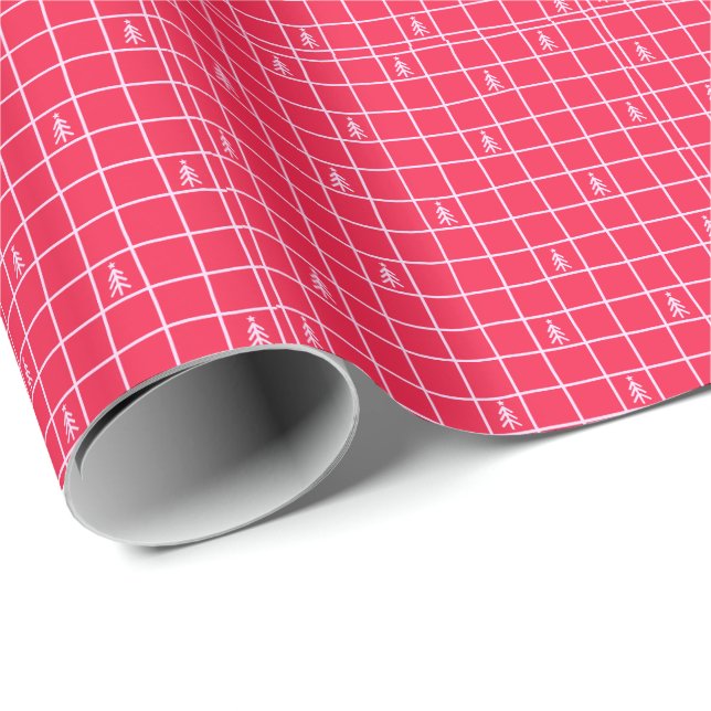 Weihnachtsbäume Festliche Weihnachten Geschenkpapier (Rolleneckpunkt)