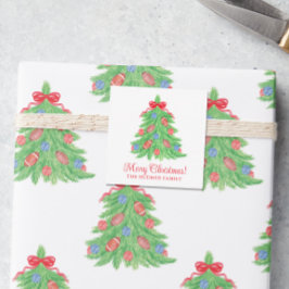 Weihnachtsbäume für Wasserfarben - Geschenk Mitteilungskarte