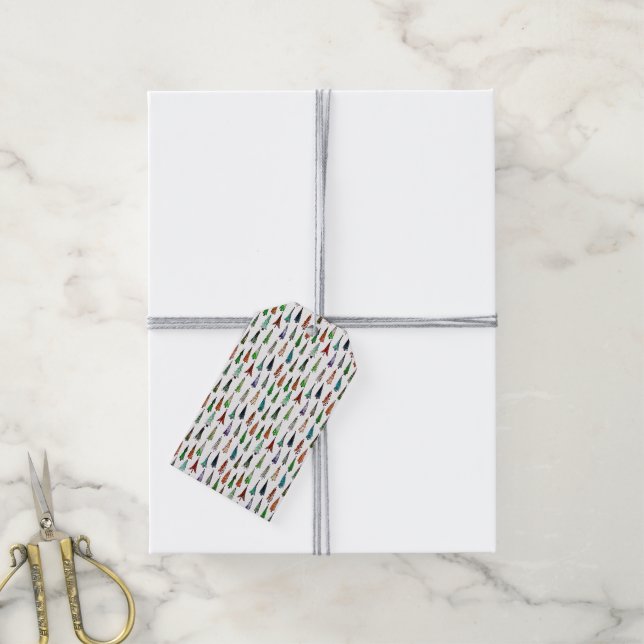 Weihnachtsbäume Geschenkanhänger (Mit Garn)