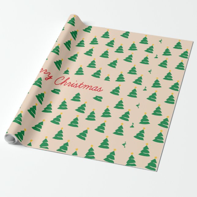 Weihnachtsbäume Geschenkpapier (Ungerollt)