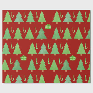 Weihnachtsbäume Geschenkpapier