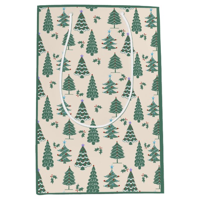 Weihnachtsbäume - Geschenktasche Mittlere Geschenktüte (Vorderseite)