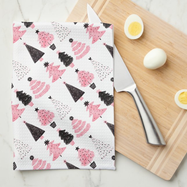 Weihnachtsbaume Geschirrtuch (Viertel Falte)