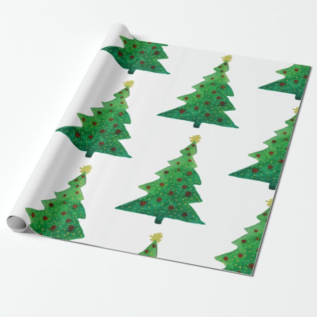 Weihnachtsbäume glänzendes Wrapping Paper, 30 in x Geschenkpapier (Ungerollt)