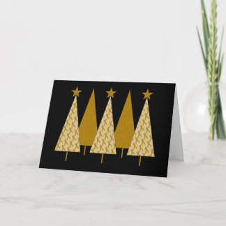 Weihnachtsbäume - Goldband Feiertagskarte