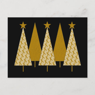 Weihnachtsbäume - Goldband Feiertagspostkarte