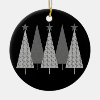 Weihnachtsbäume - grauer Band-Hirntumor Keramikornament