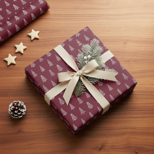 Weihnachtsbäume & Herbstrote Geschenkpapierrolle Geschenkpapier