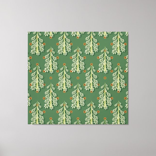 Weihnachtsbäume Illustration Muster Leinwanddruck (Vorderseite)