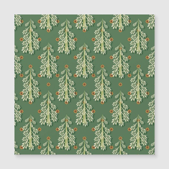 Weihnachtsbäume Illustration Muster Magnetkarte (Vorderseite)