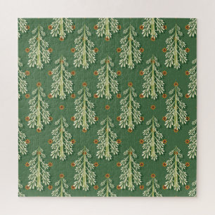 Weihnachtsbäume Illustration Muster Puzzle