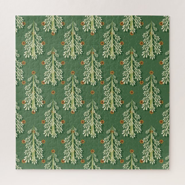 Weihnachtsbäume Illustration Muster Puzzle (Vertikal)