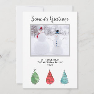 Weihnachtsbäume im Foto Feiertagskarte