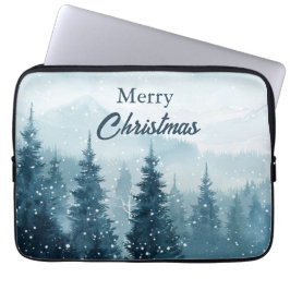 Weihnachtsbäume im Schnee Laptopschutzhülle
