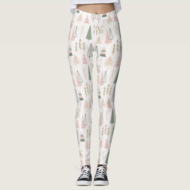 Weihnachtsbäume im Wald Leggings (Vorderseite)