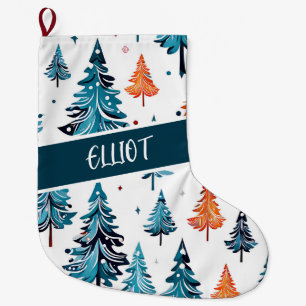 Weihnachtsbäume im Wasser Personalisiert Großer Weihnachtsstrumpf
