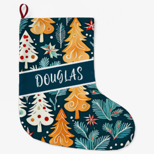 Weihnachtsbäume im Wasser Personalisiert Großer Weihnachtsstrumpf