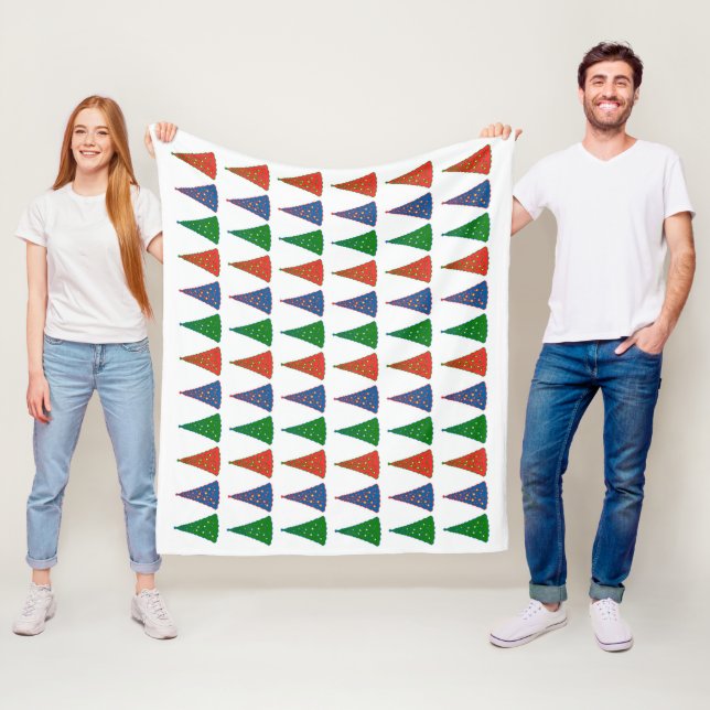 Weihnachtsbäume in drei Farben Fleecedecke (Beispiel)