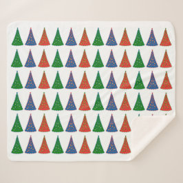 Weihnachtsbäume in drei Farben Sherpadecke