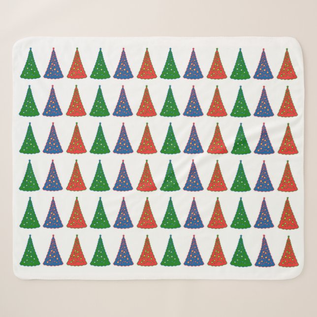 Weihnachtsbäume in drei Farben Sherpadecke (Vorderseite (Horizontal))