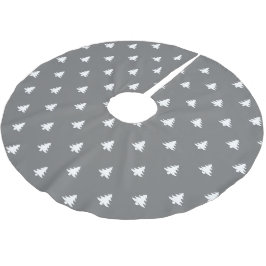 Weihnachtsbäume in grauem Weiß niedlich Polyester Weihnachtsbaumdecke