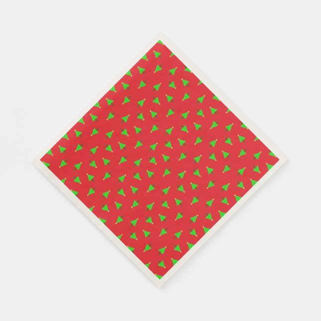 Weihnachtsbäume in Rot Serviette (Ecke)