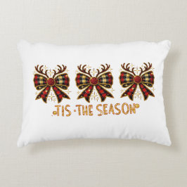 Weihnachtsbäume Karierte Bows Rot Dekokissen