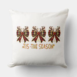 Weihnachtsbäume Karierte Bows Rot Kissen