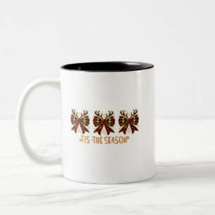 Weihnachtsbäume Karierte Bows Rot Zweifarbige Tasse