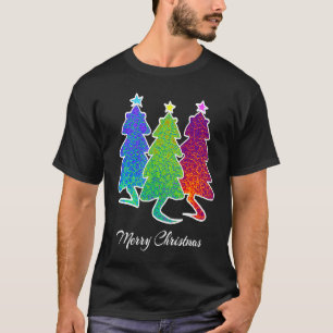 Weihnachtsbäume Katze Lizard Dinosaur Rat Blue Gre T-Shirt