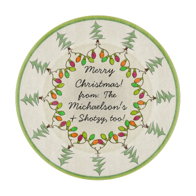 Weihnachtsbäume & Lichter Charcuterie Board Schneidebrett (Vorderseite)