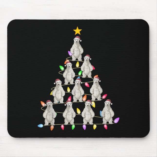 Weihnachtsbäume Lichter Männer Santa Lar Bear Xma Mousepad (Vorne)