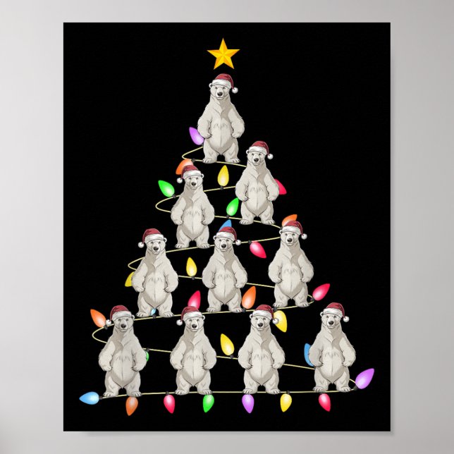 Weihnachtsbäume Lichter Männer Santa Lar Bear Xma Poster (Vorne)